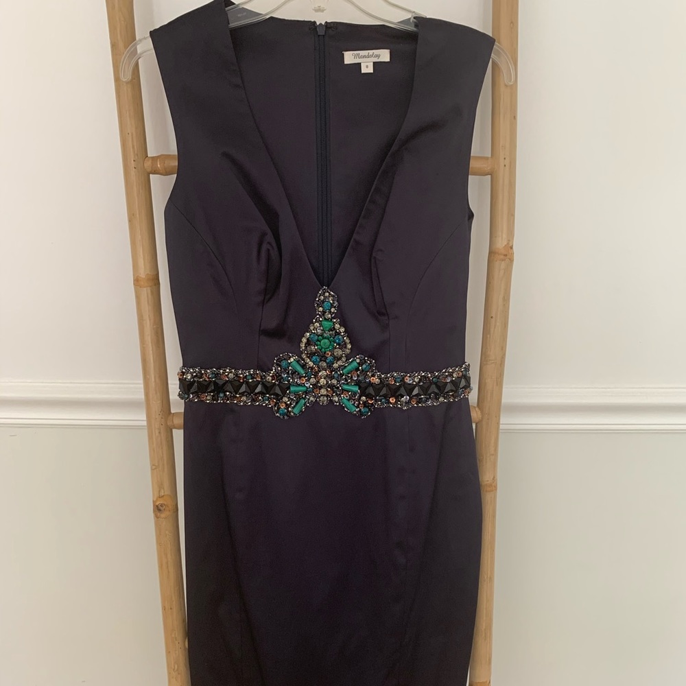 Mandalay Purple Plum Dress Turquoise stones plunge